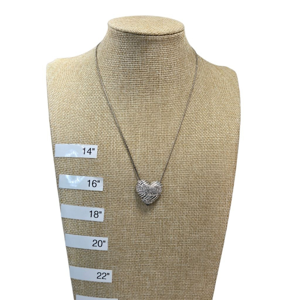 Brighton Necklace Women's Silver Meridian Heart Rhinestone Articulated Sparkly